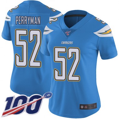 Los Angeles Chargers NFL Football Denzel Perryman Electric Blue Jersey Women Limited #52 Alternate 100th Season Vapor Untouchable->women nfl jersey->Women Jersey